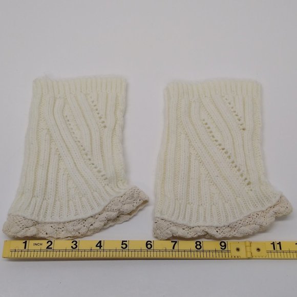 Boot Socks Footless Shin/Leg Warmers Cable Knit Crocheted  Homemade from design - Picture 3 of 7